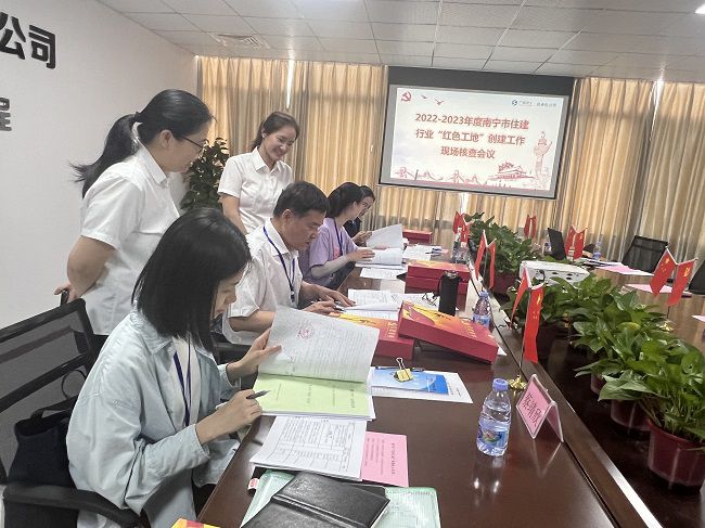 查看党建资料。卢丽君 摄（修图）.jpg